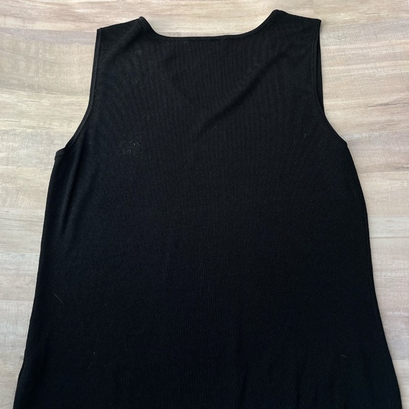 Banana Bay Black Ribbed Sleeveless Tank Top L - Picture 3 of 4
